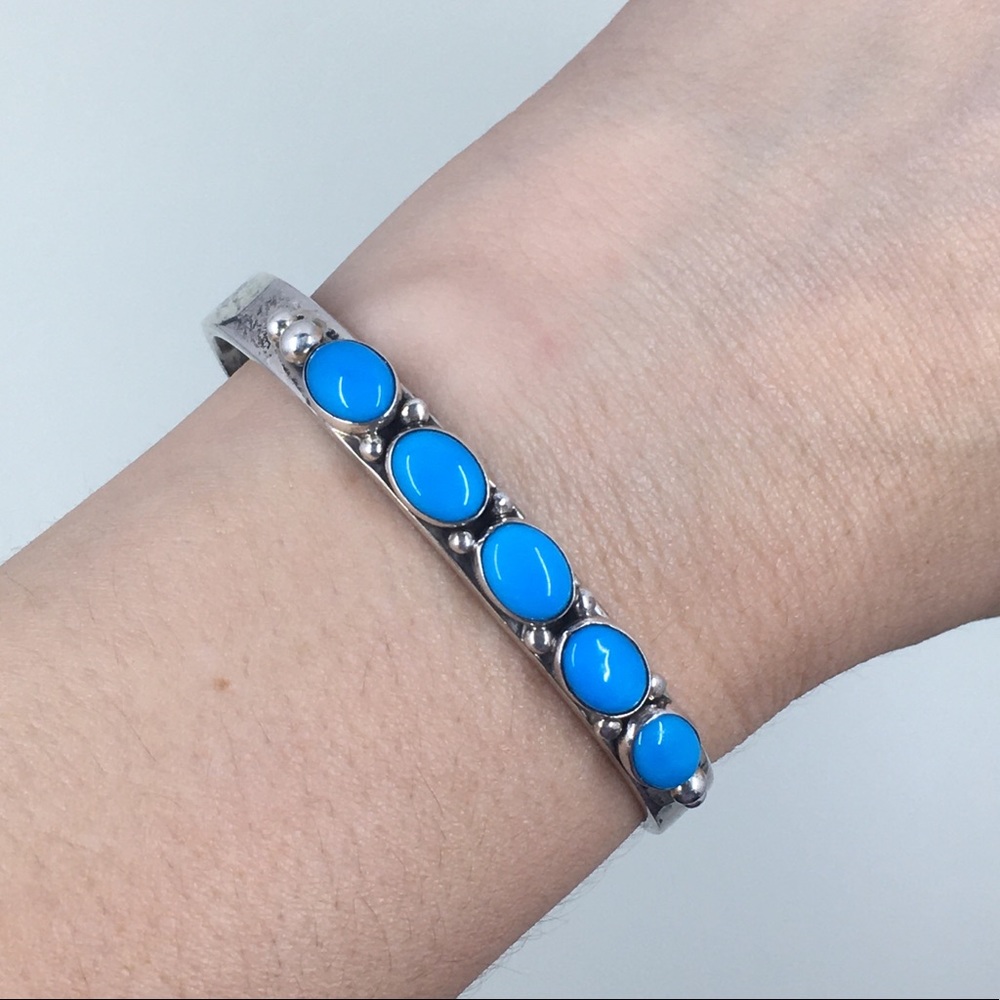 Signed .925 Sterling & Turquoise Cuff